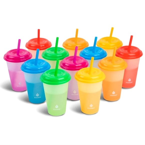 🆕️Manna Hydration 12oz Reusable Color Changing Tumber Set⭐️6pk RAINBOW - Picture 4 of 10